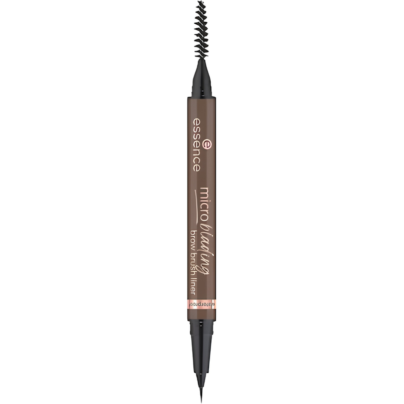 Essence Microblading Brow Brush Liner 04 Dark Brown, vloeibare wenkbrauwliner met fijne brush