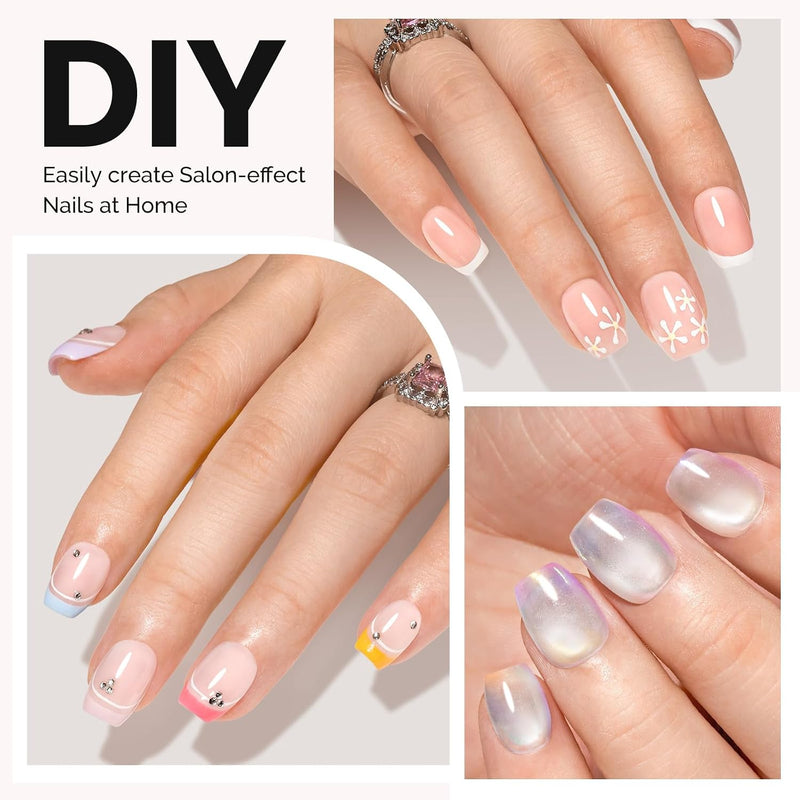 MelodySusie Full Cover Soft Gel Nail Tips Extra Short Ballerina, heldere nageltips
