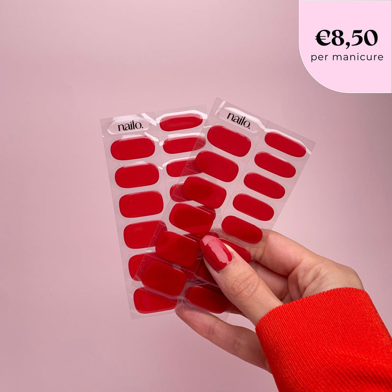 Nailo gellak stickers Red Siren, opvallend rood