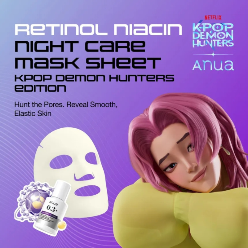 Anua K-Pop Demon Hunters Retinol Niacin Night Care Mask Romance Saja