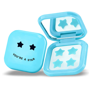 Pimple Star Patches & Mirror Case Blue