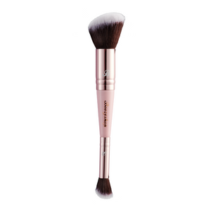 Soft Pink and Gold Contour and Blush Duo Brush