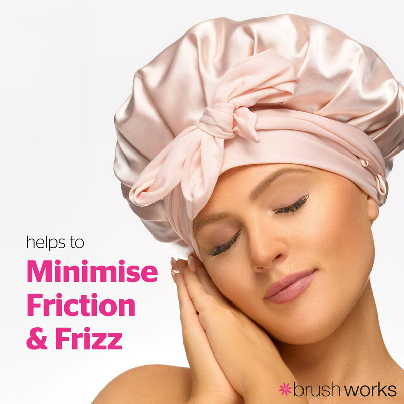 Brushworks Double Layer Satin Hair Bonnet Ballet Pink