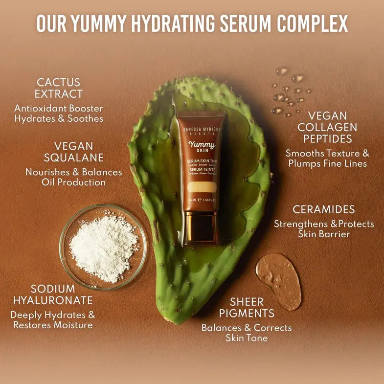 Danessa Myricks Beauty Yummy Skin Serum Skin Tint 4, lichte foundation met serum, foto 5 van 6