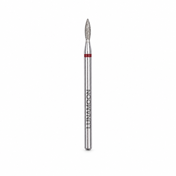 Lunamoon Diamond Milling Cutter Short Flame Red 1,8 mm, diamantfreesje voor manicure