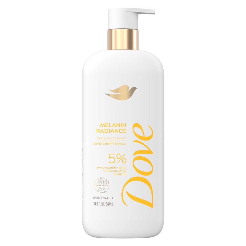 Dove Melanin Radiance Body Wash Velvet Cherry Vanilla, hydraterende body wash voor melaninerijke huid