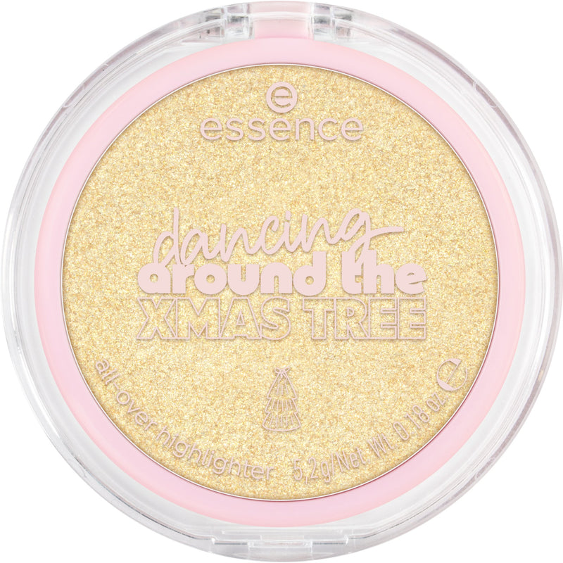 Essence Dancing Around the Xmas Tree All Over Highlighter 01 Dancefloor Dust, all-over highlighter met gouden glinstering