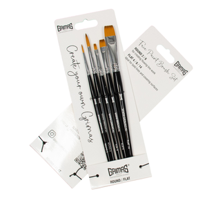 Face Paint Brush Set Round Flat