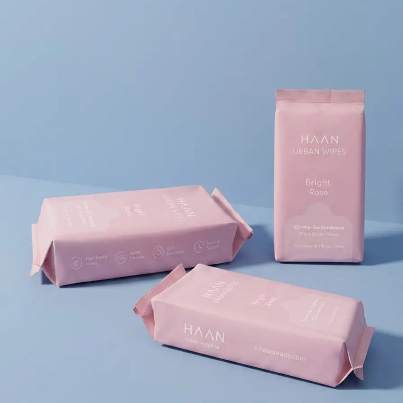 Haan Urban Wipes Bright Rose, handreinigingsdoekjes met bloemige geur, foto 3 van 3