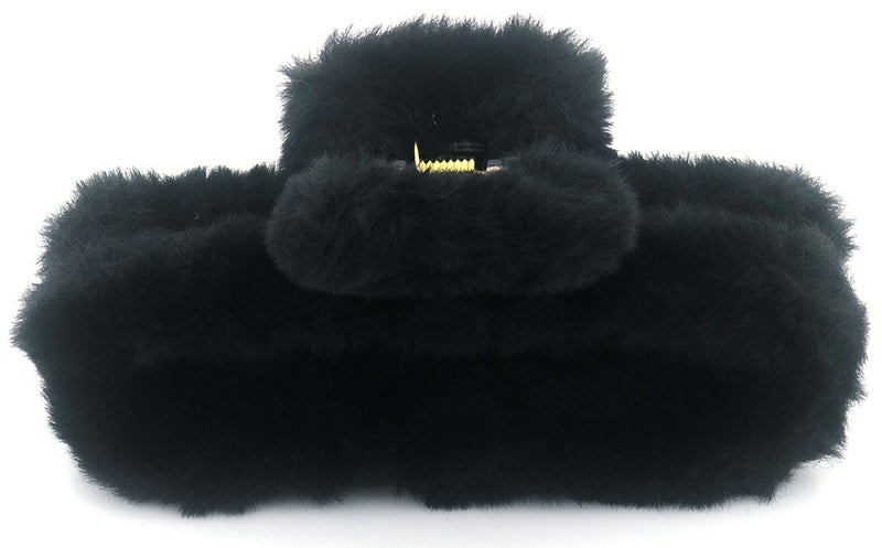 Hair Musthaves Hair Claw Fluffy 12.5cm Black, pluizige haarclip