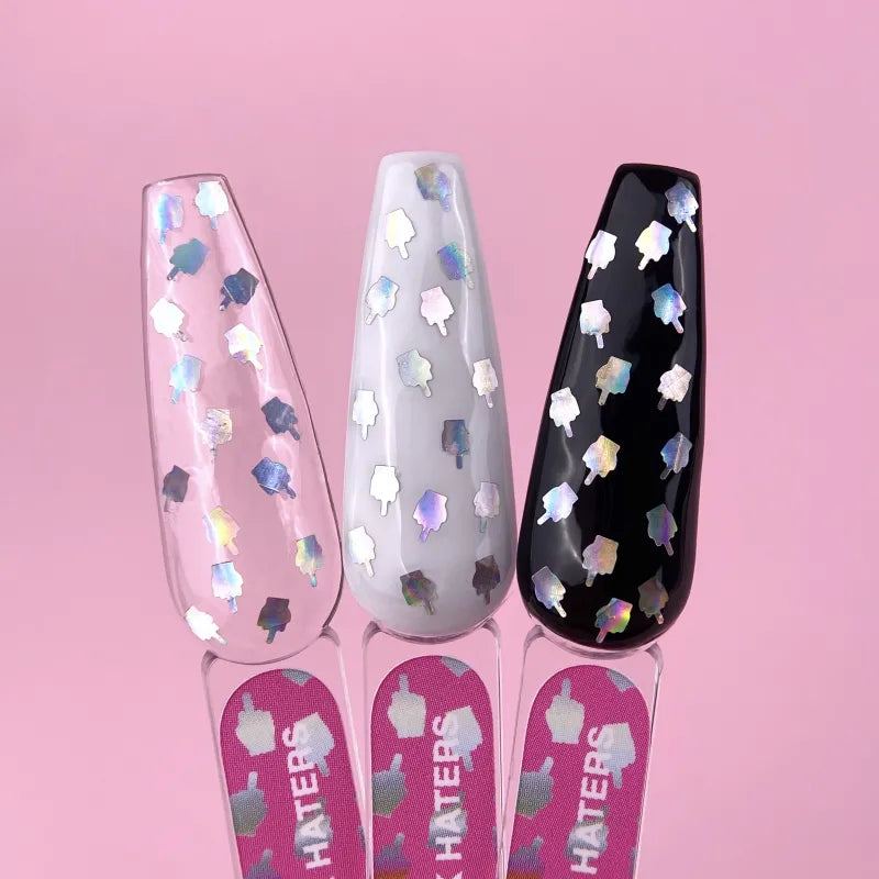 Lunamoon Top F*ck Haters, non-sticky topcoat met holografische glitters