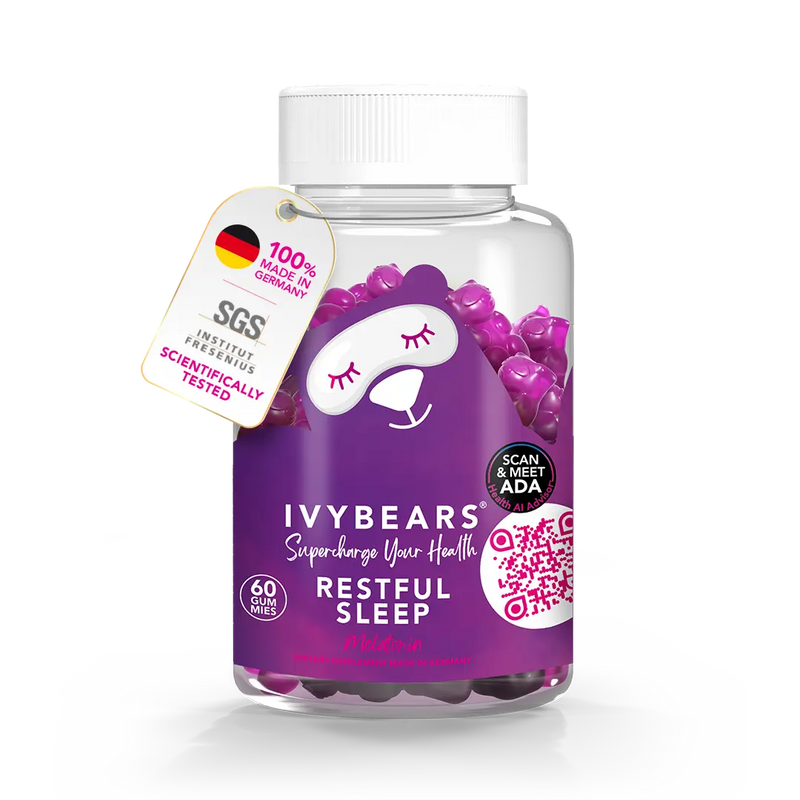 Ivy Bears Restful Sleep, slaapgummies met melatonine en citroenmelisse