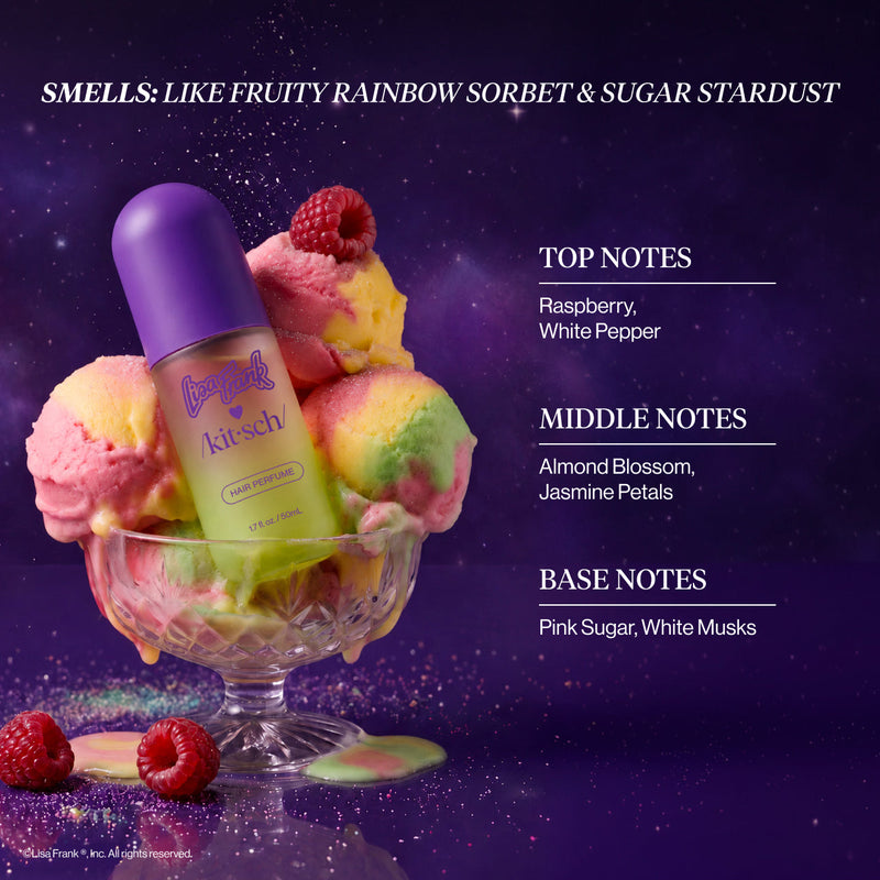 Kitsch X Lisa Frank Cosmic Sundae Hair & Body Perfume Mist, fruitige geurmist voor haar en lichaam, foto 3 van 5