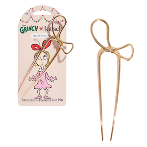 x The Grinch Metal Bow French Hair Pin