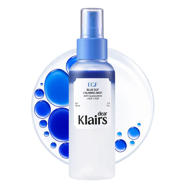 Klairs Blue EGF Calming Mist, bi-phase face mist voor hydratatie en verkoeling