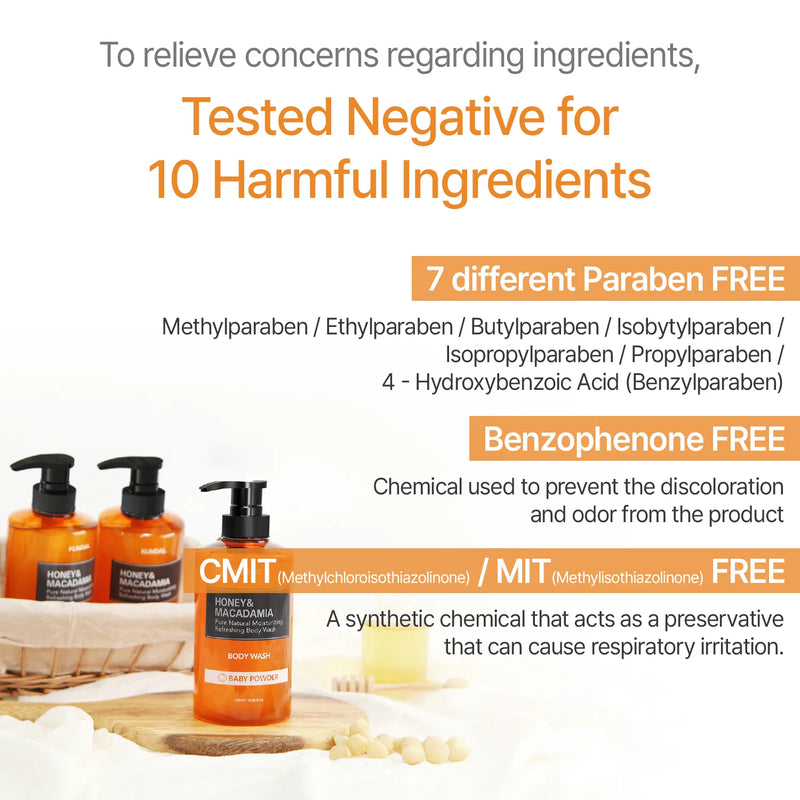 Kundal Honey & Macadamia Pure Body Wash Amber Vanilla