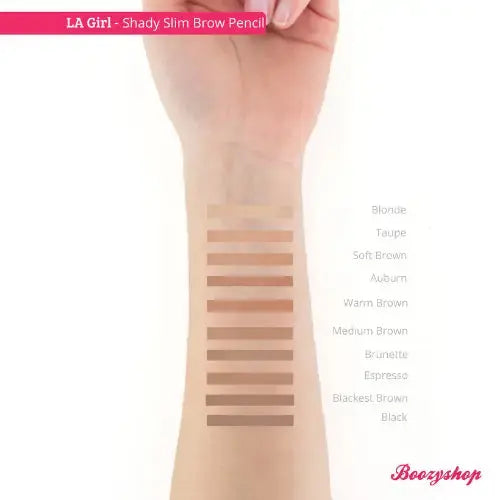 LA Girl Shady Slim Brow Pencil Black, wenkbrauwpotlood met spoolie