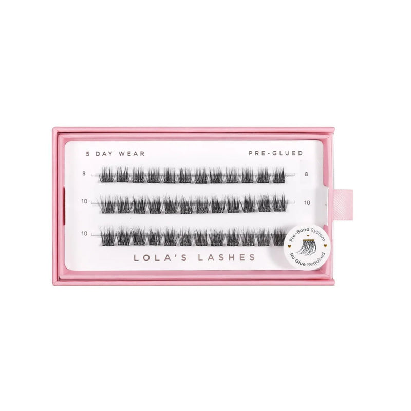 Lola's Lashes Pre-glued Lashes Soft Wisp Petite Pack, wimperclusters voor een natuurlijke look