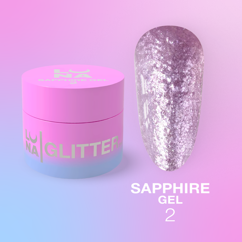 Lunamoon Sapphire Gel Nr2 glittergel 5 ml