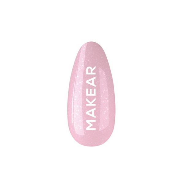 Makear UV Gel Polish 643, doorschijnende roze gellak met fijne shimmer