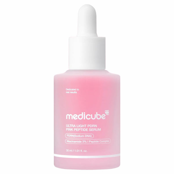 Medicube PDRN PINK Peptie Serum Ultra Light, een hydraterend gezichtsserum voor de vette en gecombineerde huid