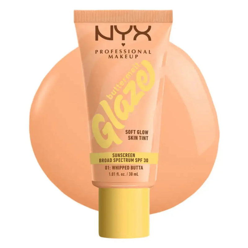 NYX Professional Makeup Buttermelt Glaze Soft Glow Skin Tint SPF 30 Whipped Butta, hydraterende skin tint met SPF 30