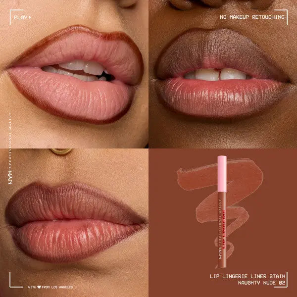 NYX Professional Makeup Lip Lingerie Lip Liner Stain Naughty Nude