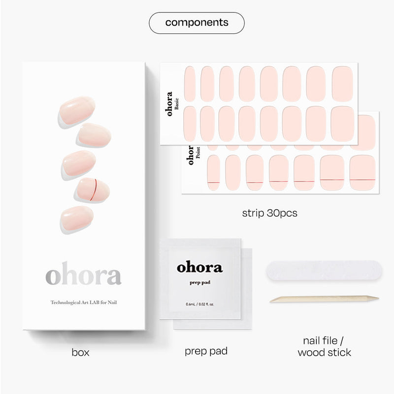 Ohora Semi Cured Gel Nail Strips N Basic Nails No.11, semi-uitgeharde gellak strips, foto 5 van 6