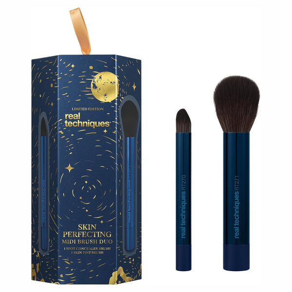 Real Techniques Skin Perfecting Brush Duo Set, set van twee gezichtskwasten voor make-up