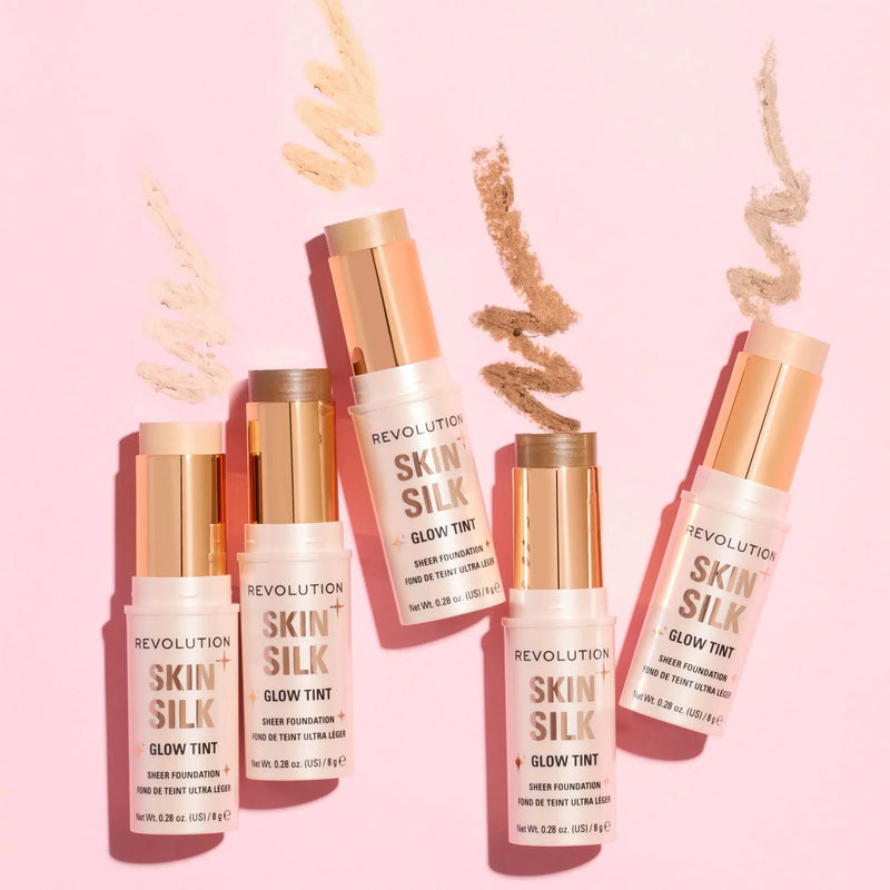 Revolution Skin Silk Glow Tint Sheer Foundation Stick Dark Neutral Warm, crèmige foundation stick, foto 4 van 5