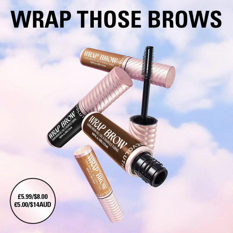 Revolution Wrap Brow Ebony Black, tubing wenkbrauwgel in de kleur zwart