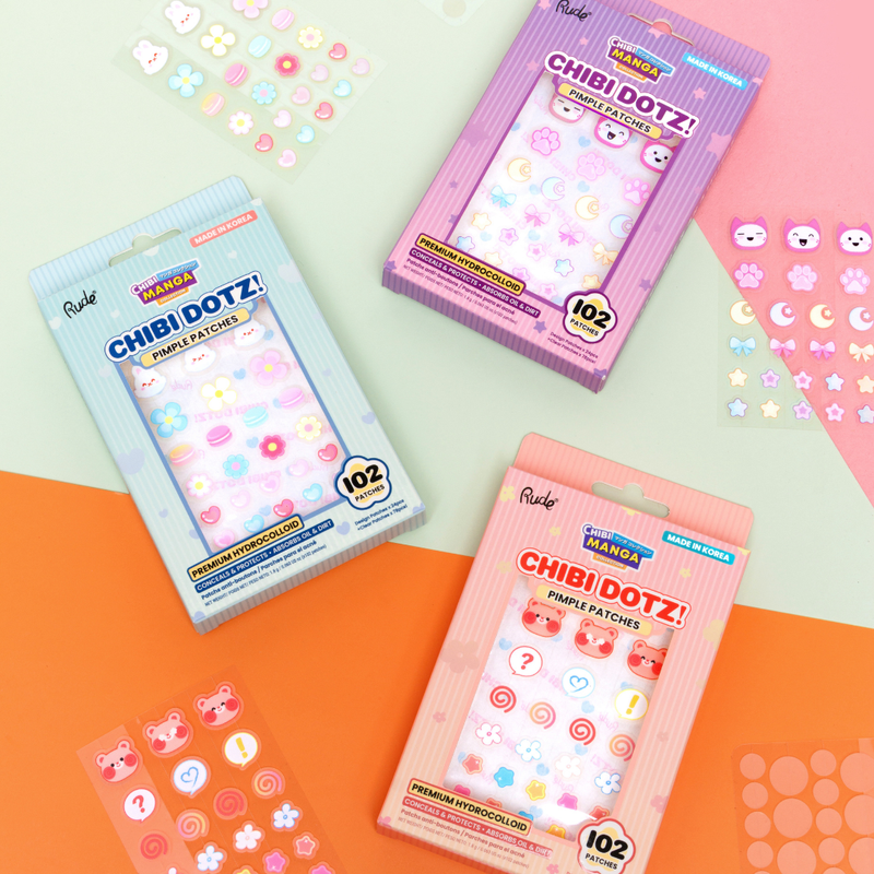 Rude Cosmetics Chibi Manga Collection Chibi Dotz! Pimple Patches Goodnight Neko, hydrocolloïde patches, foto 3 van 7