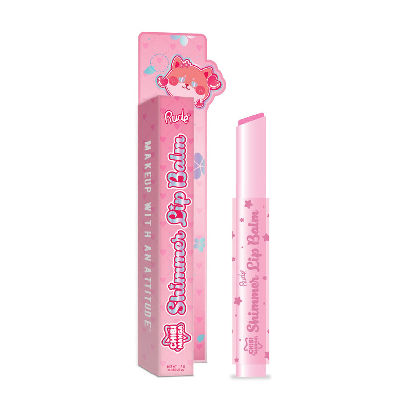 Rude Cosmetics Chibi Manga Collection Shimmer Lip Balm Sugar Puff, glanzende lippenbalsem