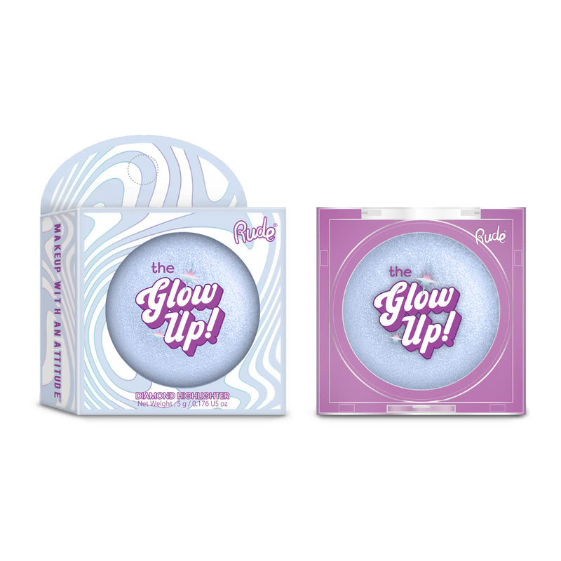Rude Cosmetics The Glow Up! Diamond Highlighter Peri Twinkle, multifunctionele highlighter met diamanteffect