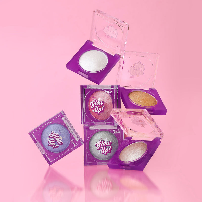 Rude Cosmetics The Glow Up! Diamond Highlighter Peri Twinkle, multifunctionele highlighter met diamanteffect, foto 6 van 6