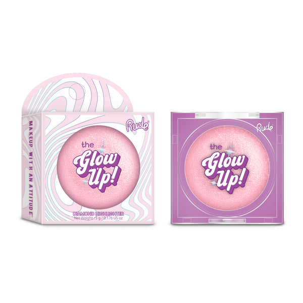Rude Cosmetics The Glow Up! Diamond Highlighter Pink Mirage, diamond-sparkle highlighter
