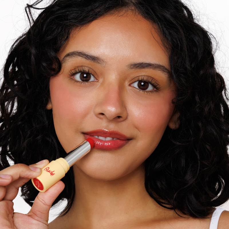 Rude Cosmetics The Glow Up! Glowing Lip Balm Silky Flush, pH-reagerende lippenbalsem, foto 4 van 9