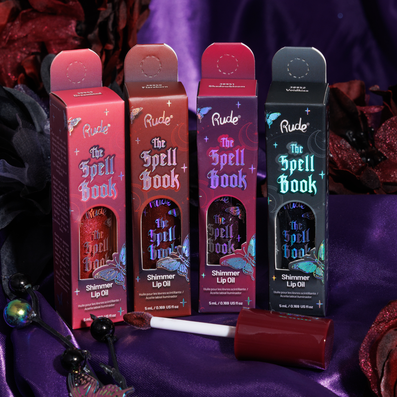 Rude Cosmetics The Spell Book Collection Shimmer Lip Oil Flareborn, shimmering lipolie, foto 7 van 7