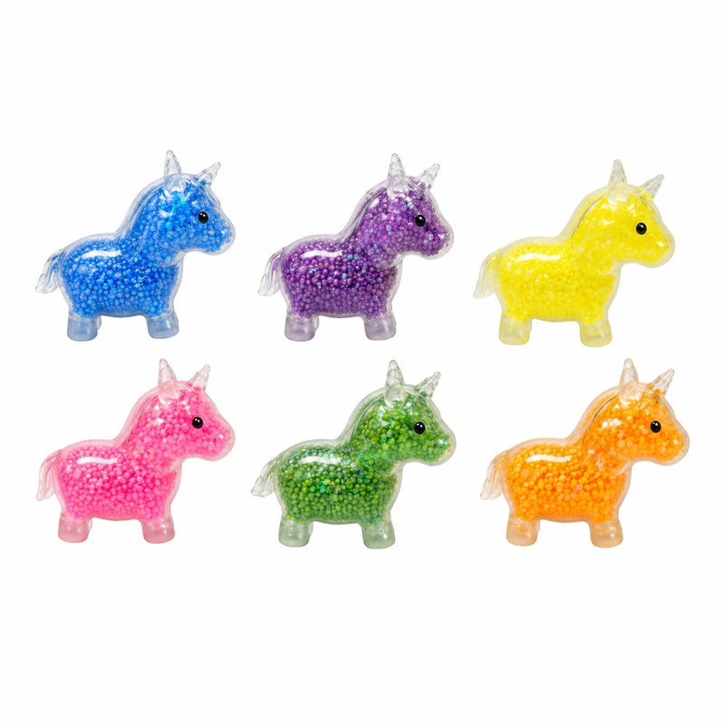 Squishy Mystery Glitter Filled Unicorn Squishy, knijpspeeltje in de vorm van een eenhoorn gevuld met glitter.