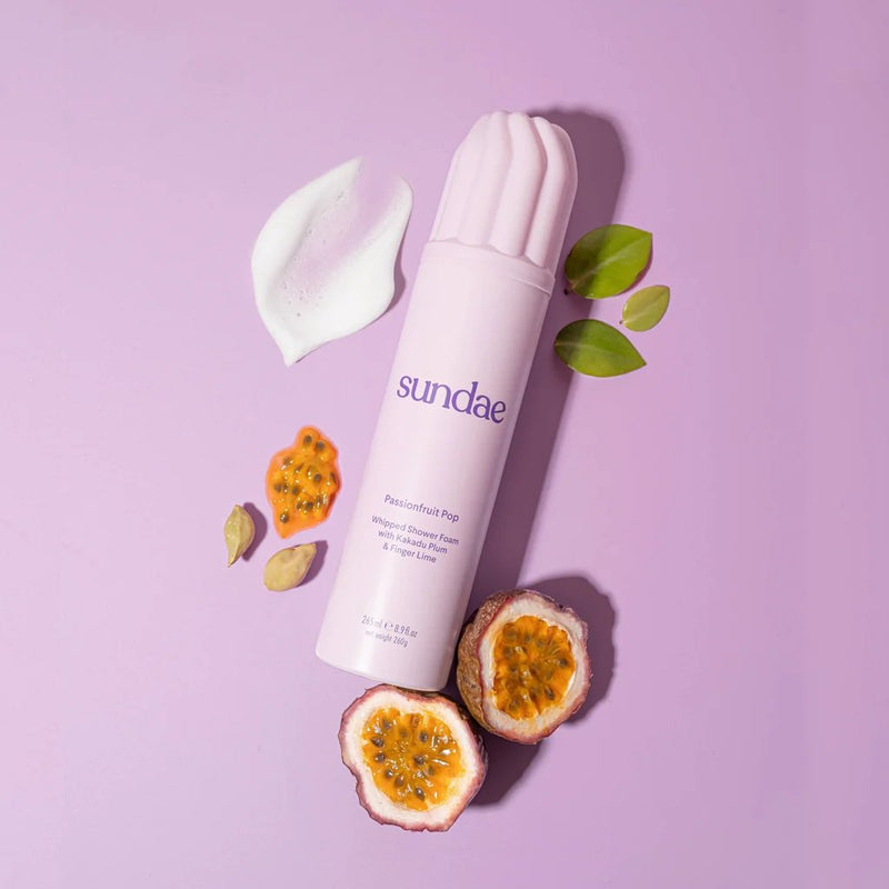 Sundae Whipped Shower Foam Passionfruit Pop, luchtige doucheschuim met passievrucht