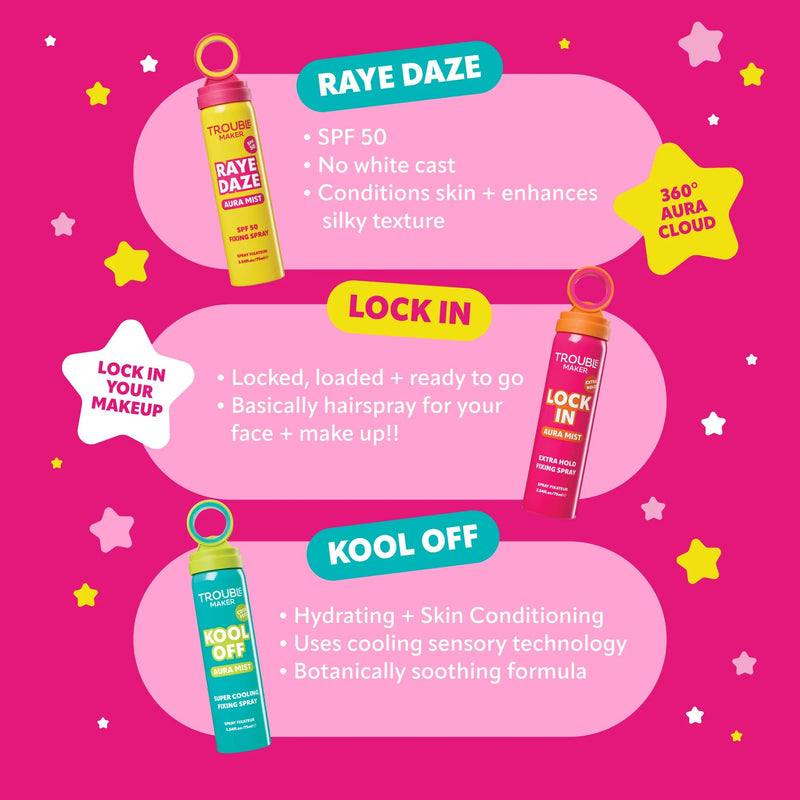 Trouble Maker Lock In Extra Hold Waterproof Aura Mist Fixing Spray