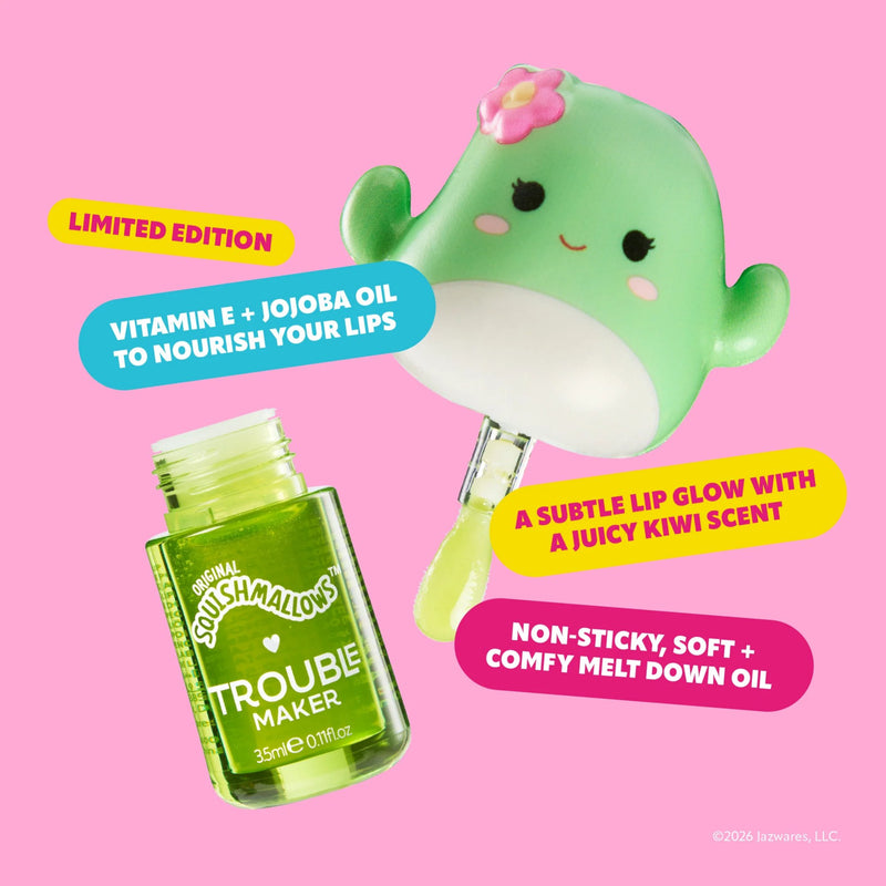 Trouble Maker X Squishmallows Maritza The Cactus Melt Down Lip Oil With Snug