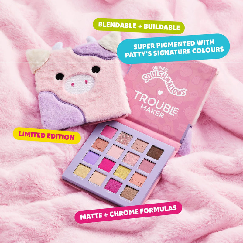 Trouble Maker X Squishmallows Patty The Cow Fluffy Pink Palette