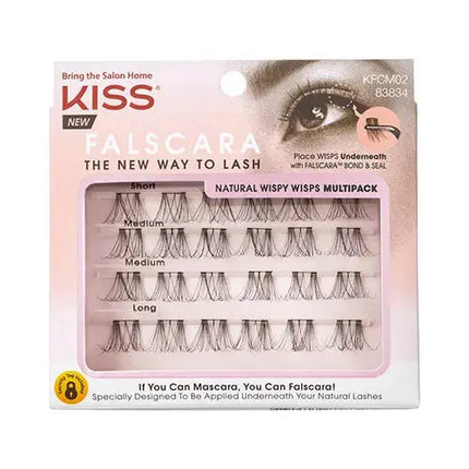 Kiss Falscara Natural Wispy Wisps in de verpakking, bestverkochte cluster lashes