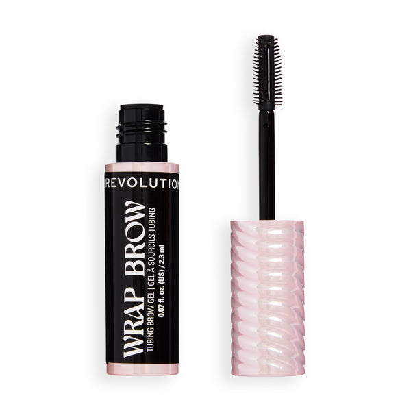 Revolution Wrap Brow Ebony Black, tubing wenkbrauwgel in de kleur zwart