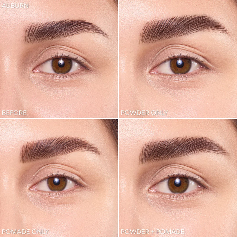 Beauty Creations Duet Brow Powder & Pomade Auburn, dubbelzijdig wenkbrauwproduct met poeder en pomade