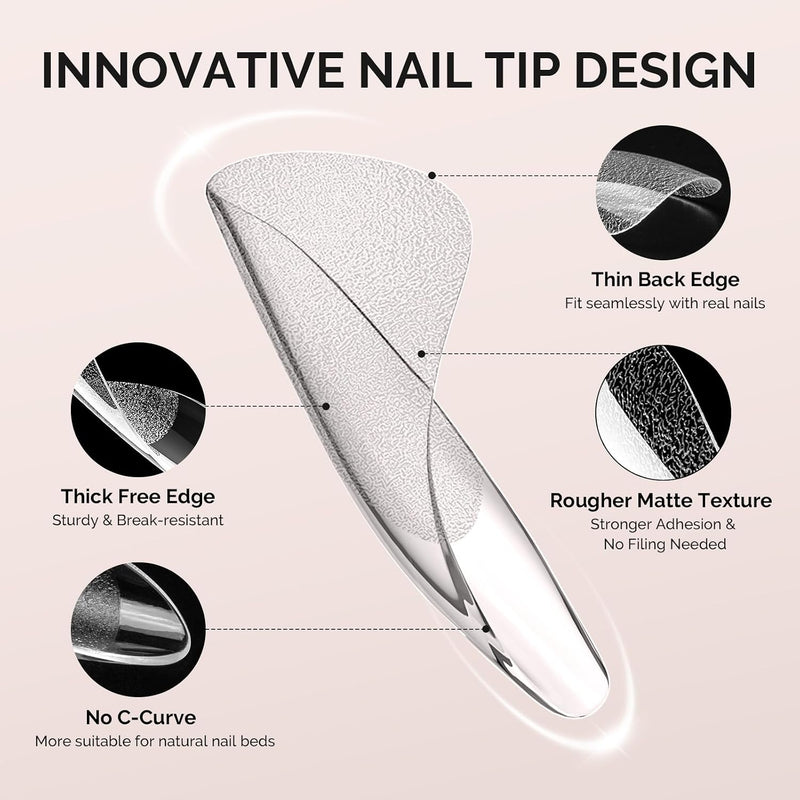 Full Cover Soft Gel Nail Tips Extra Short Almond 300pcs