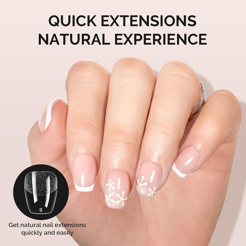 MelodySusie Full Cover Soft Gel Nail Tips Extra Short Ballerina, heldere nageltips