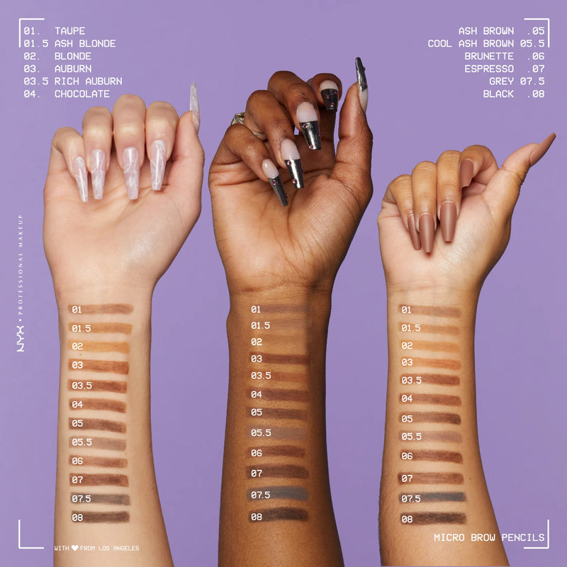 NYX Professional Makeup Micro Brow Pencil Taupe, wenkbrauwpotlood met spoolie, foto 3 van 4