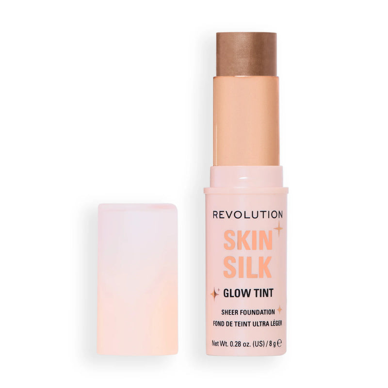 Revolution Skin Silk Glow Tint Sheer Foundation Stick Dark Neutral Warm, crèmige foundation stick